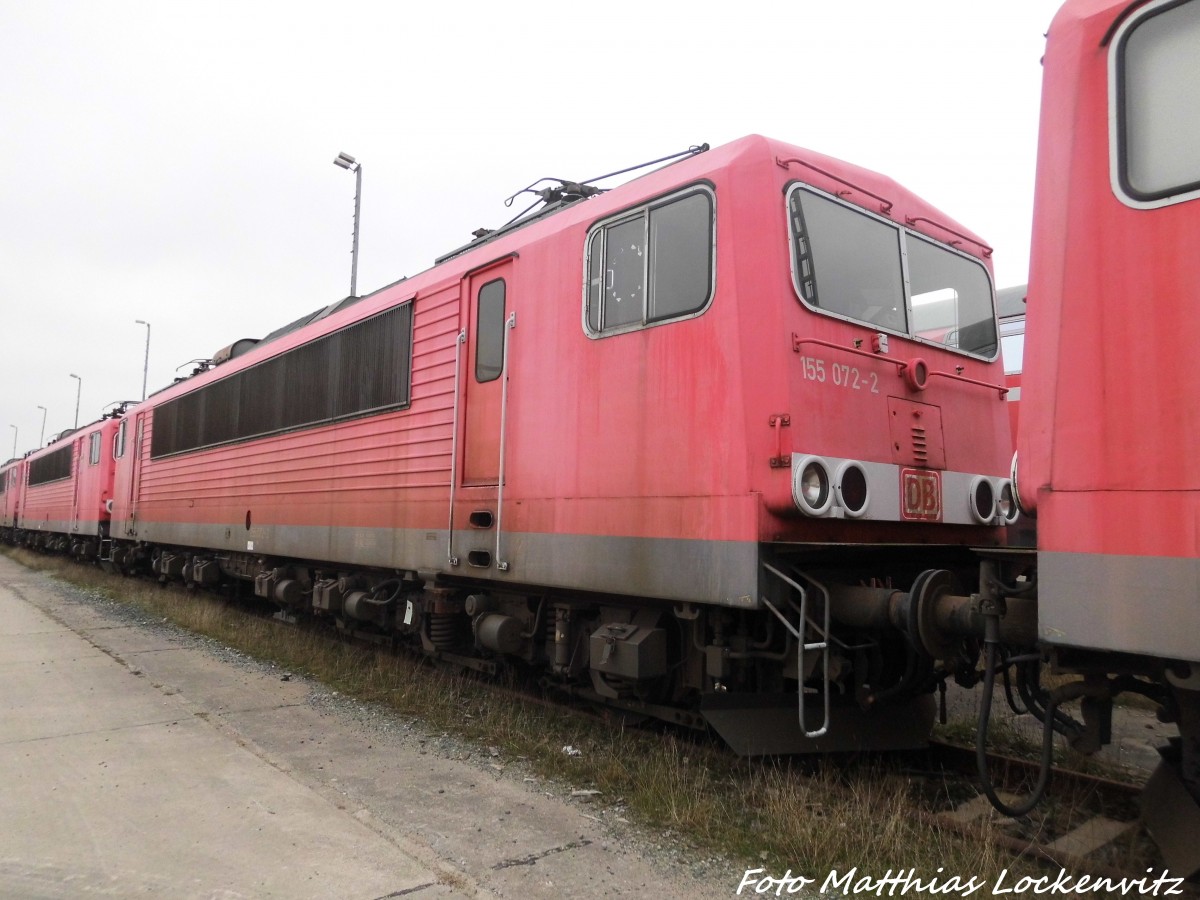 155 072 abgestellt in Mukran/Rgen am 2.1.16