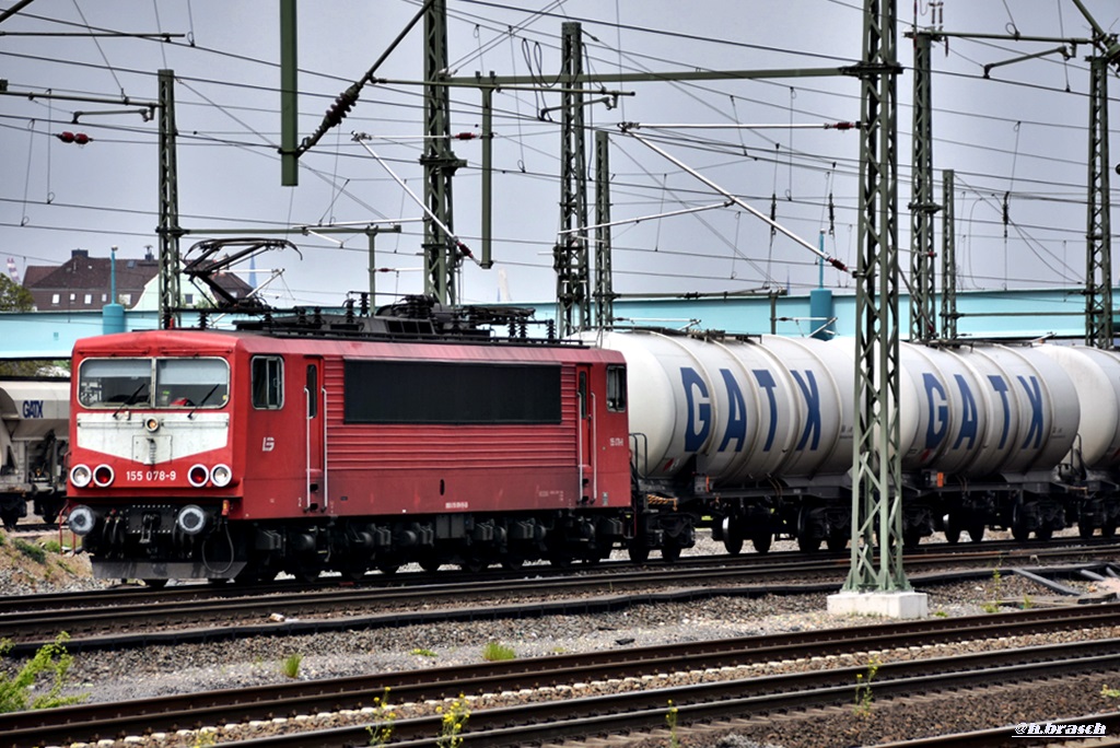 155 078-9 zog einen tanker durch hh-wilhelmsburg,12.05.17