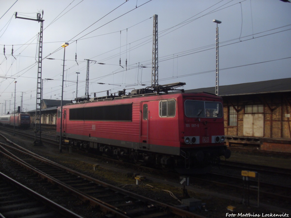 155 087-9 im Bahnhof Stralsund Hbf am 14.3.14