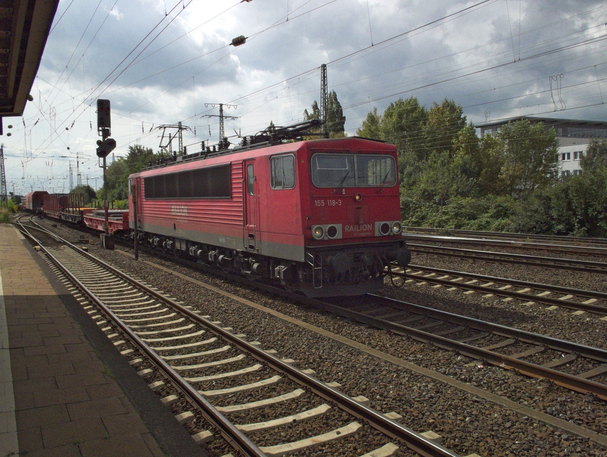 155 118 verlsst am 22.08.2014 den Hammer Gterbahnhof.