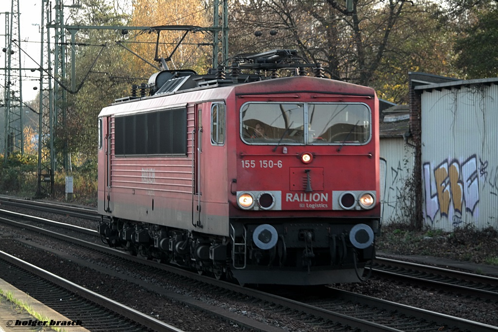 155 150-6 ist lz am 08.11.13 durch hh-harburg gefahren