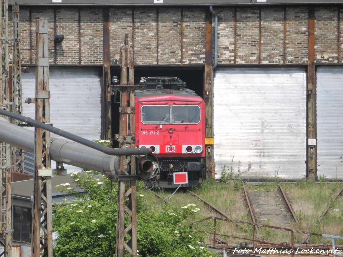 155 171 abgestellt am Bw Halle G am 10.6.15