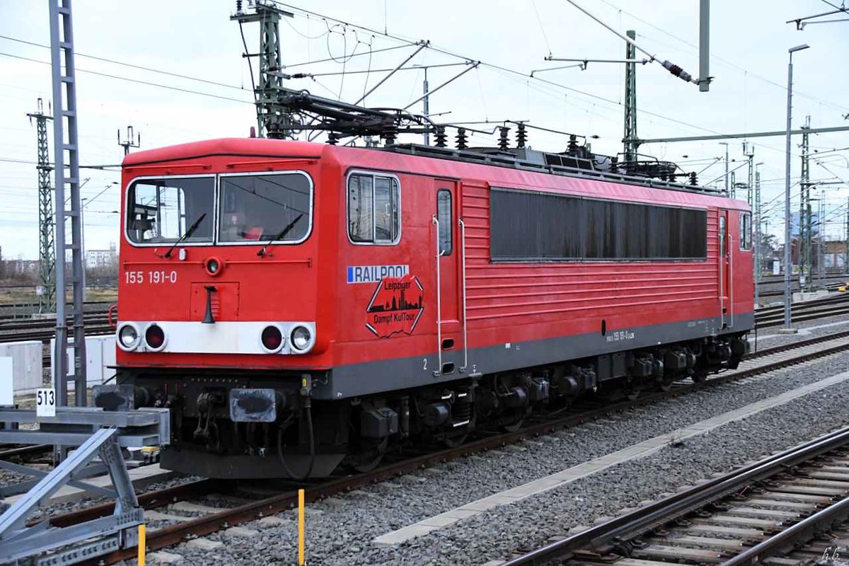 155 191-0 war abtgestellt beim hbf von leipzig,26.12.19