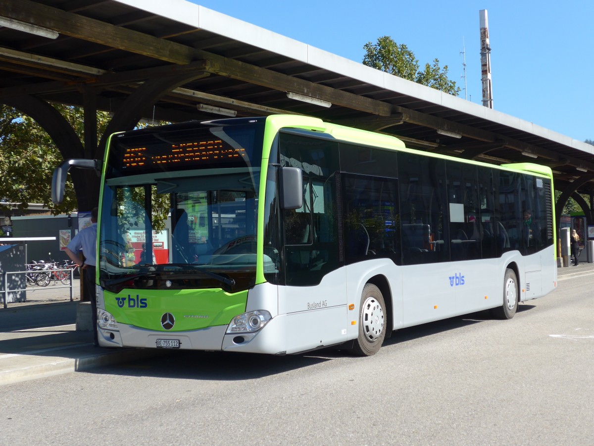 (155'388) - Busland, Burgdorf - Nr. 112/BE 755'112 - Mercedes am 27. September 2014 beim Bahnhof Burgdorf