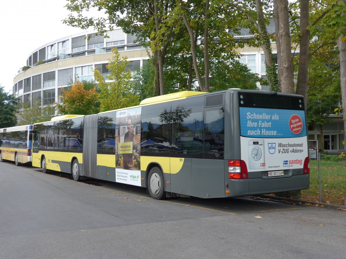 (155'780) - STI Thun - Nr. 146/BE 801'146 - MAN am 15. Oktober 2014 bei der Schifflndte Thun