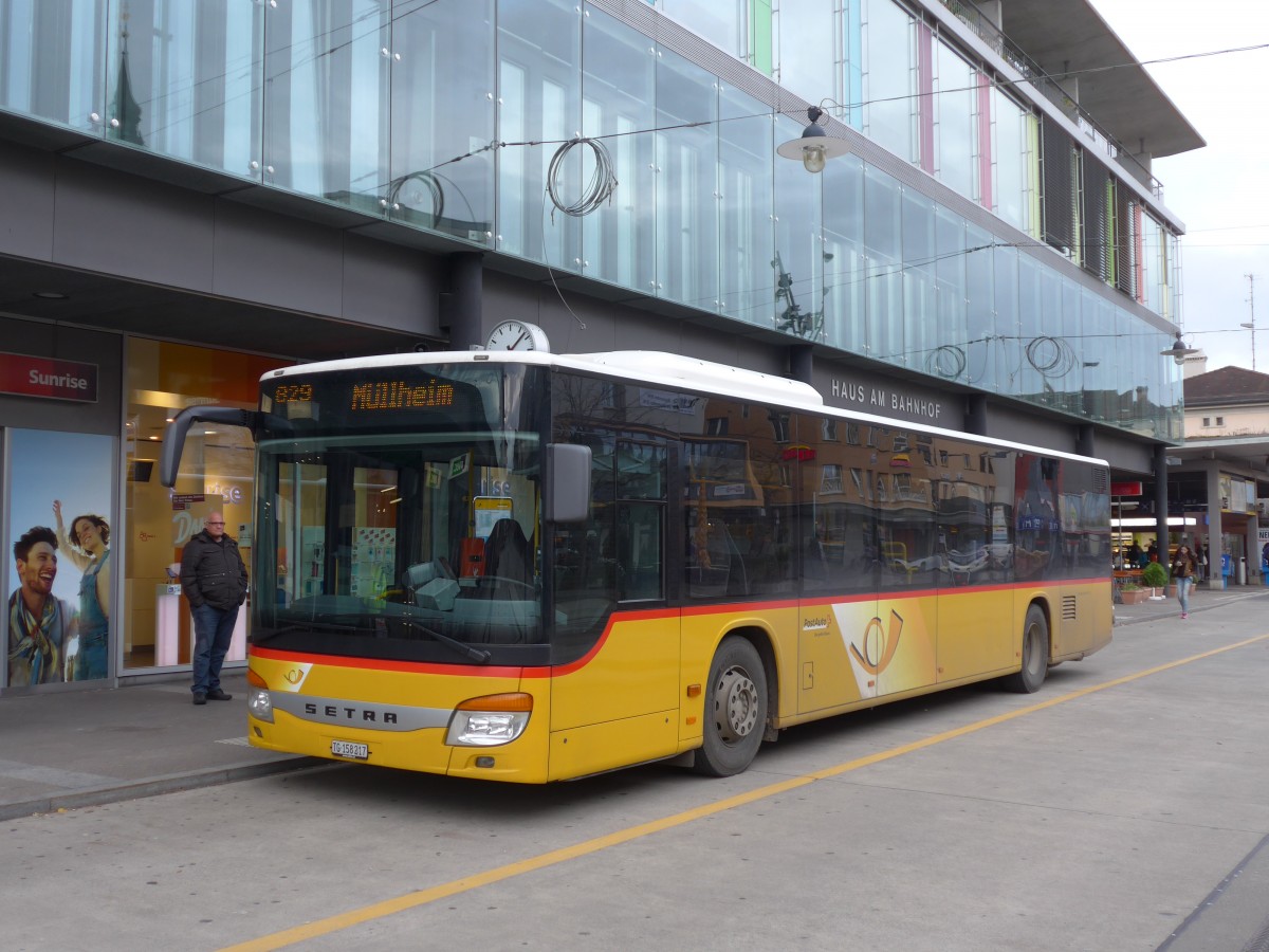 (155'950) - PostAuto Ostschweiz - TG 158'217 - Setra am 22. Oktober 2014 beim Bahnhof Frauenfeld