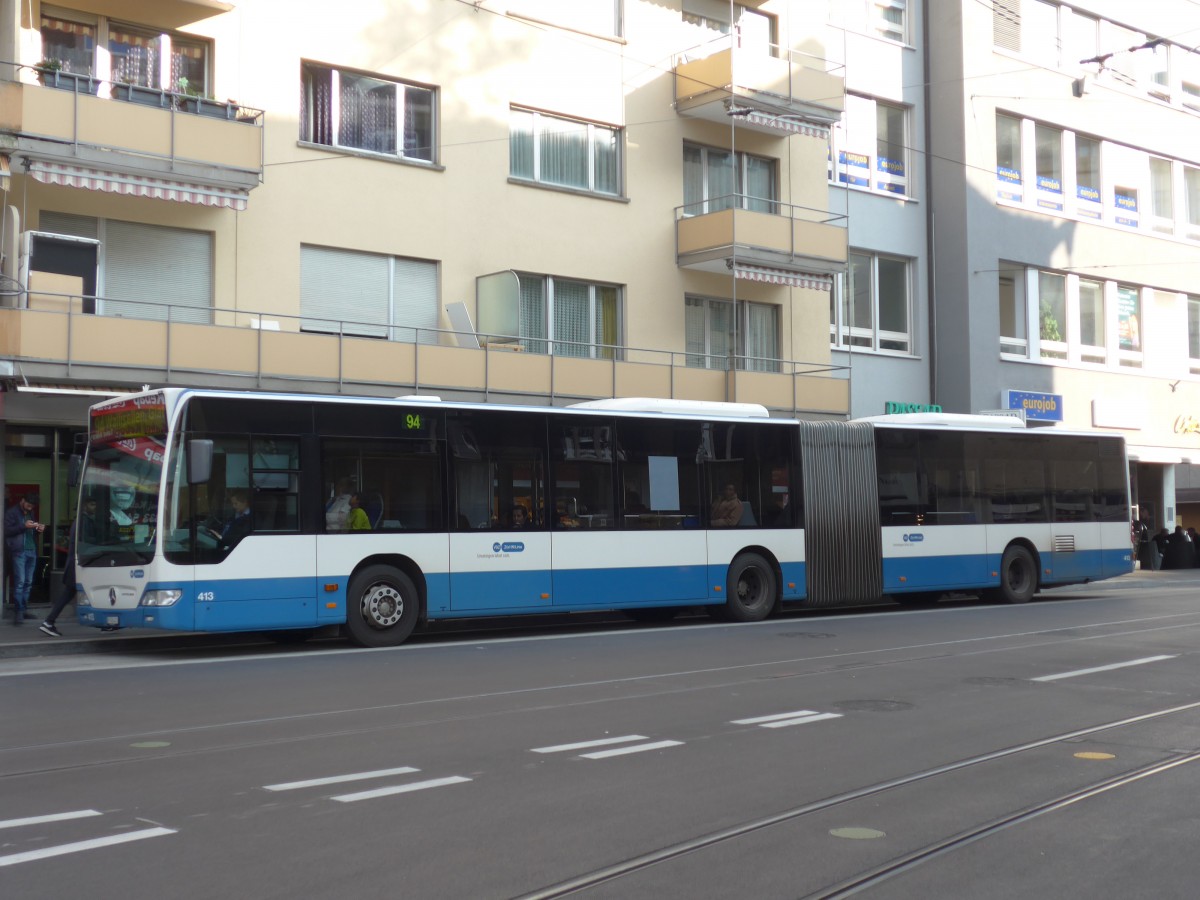 (156'287) - VBZ Zrich - Nr. 413/ZH 745'413 - Mercedes am 28. Oktober 2014 beim Bahnhof Zrich-Oerlikon