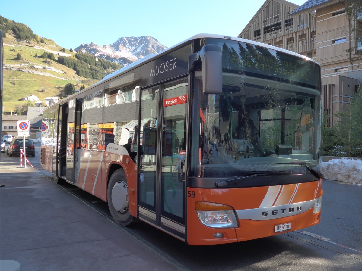 (156'354) - AAGU Altdorf - Nr. 58/UR 9348 - Setra am 31. Oktober 2014 beim Bahnhof Andermatt