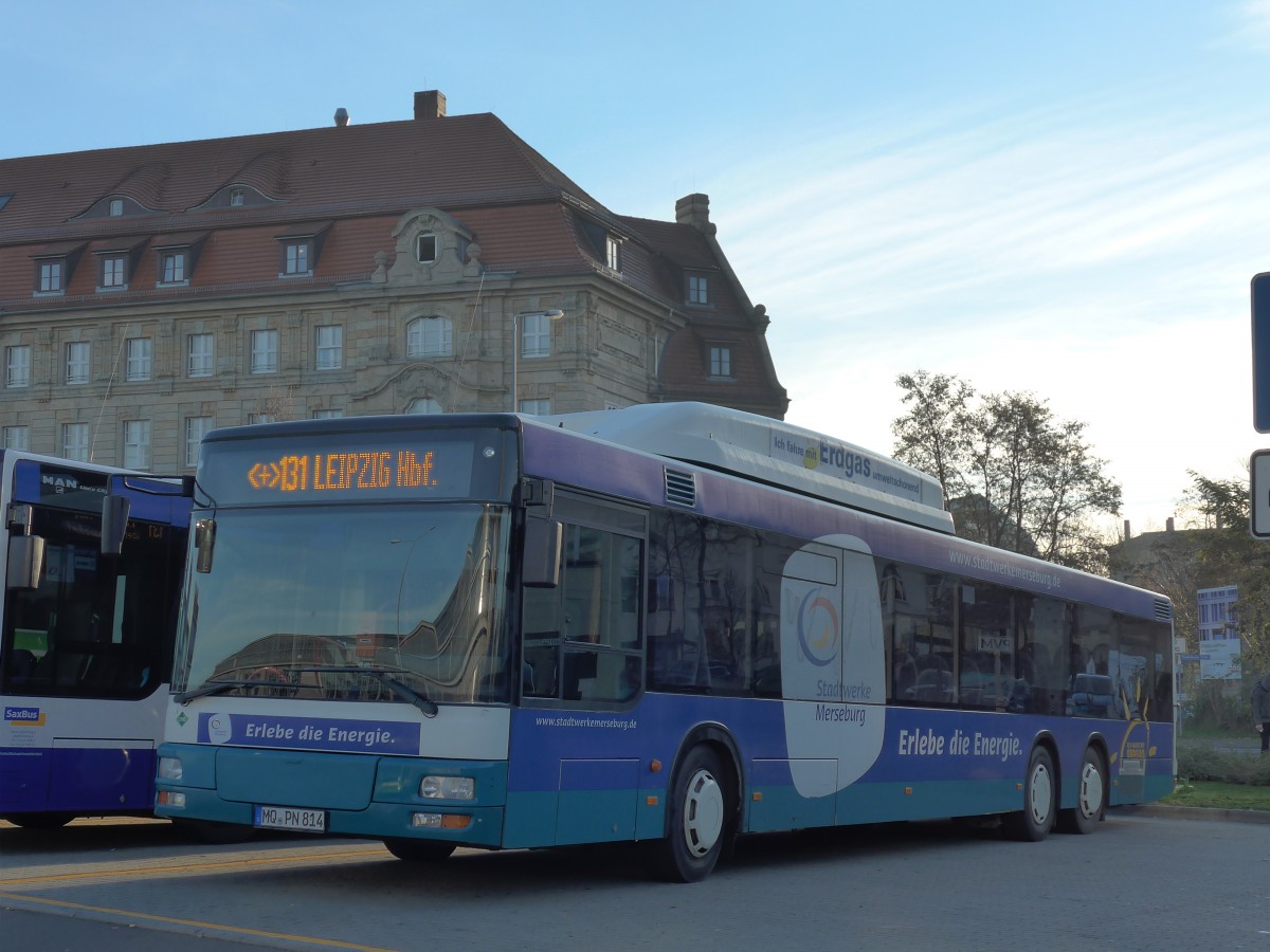 (156'548) - PNVG Merseburg - MQ-PN 814 - MAN am 17. November 2014 beim Hauptbahnhof Leipzig