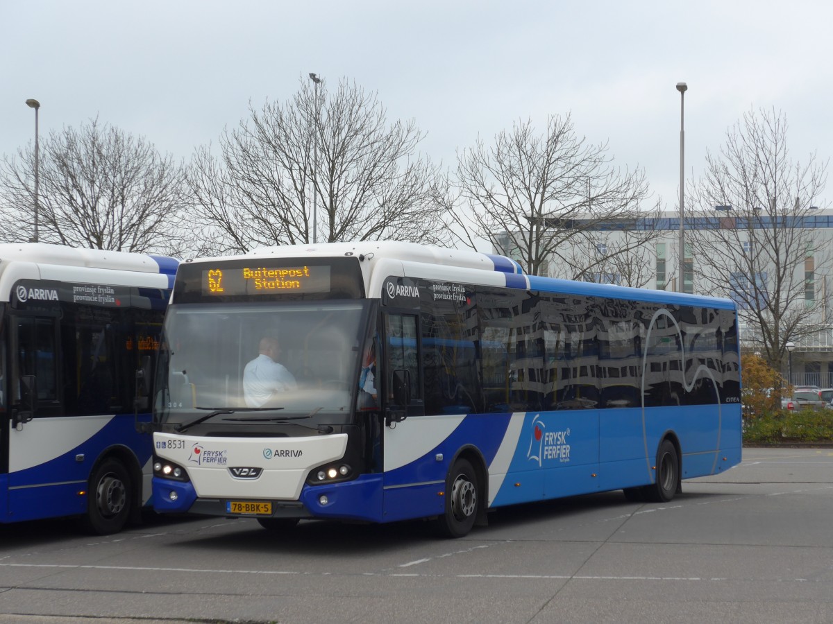 (156'782) - ARRIVA - Nr. 8531/78-BBK-5 - VDL am 19. November 2014 beim Bahnhof Leeuwarden