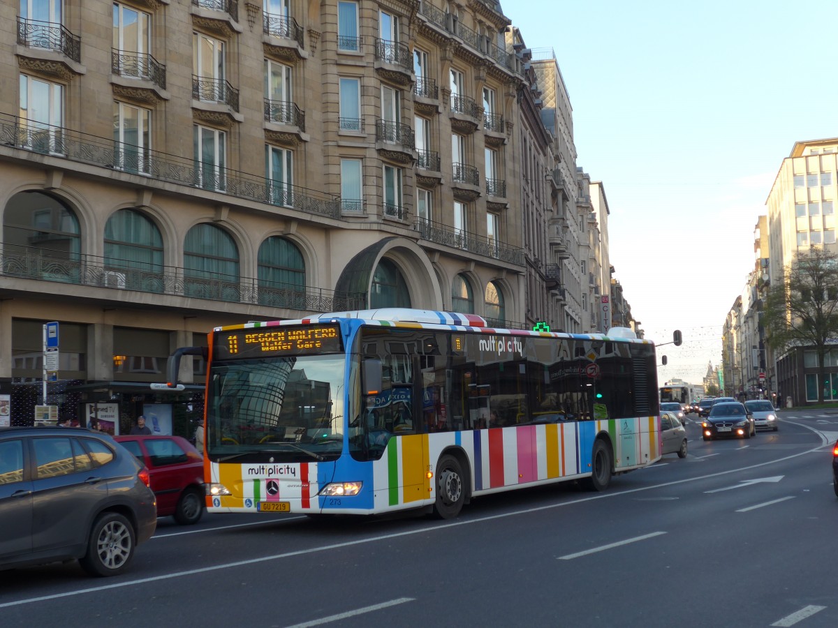 (157'382) - AVL Luxembourg - Nr. 273/GU 7219 - Mercedes am 22. November 2014 beim Bahnhof Luxembourg