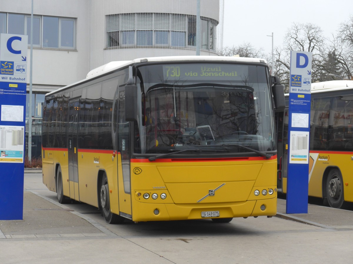 (157'520) - Schmidt, Jonschwil - TG 149'075 - Volvo (ex Buner&Schmidt, Jonschwil) am 26. November 2014 beim Bahnhof Wil