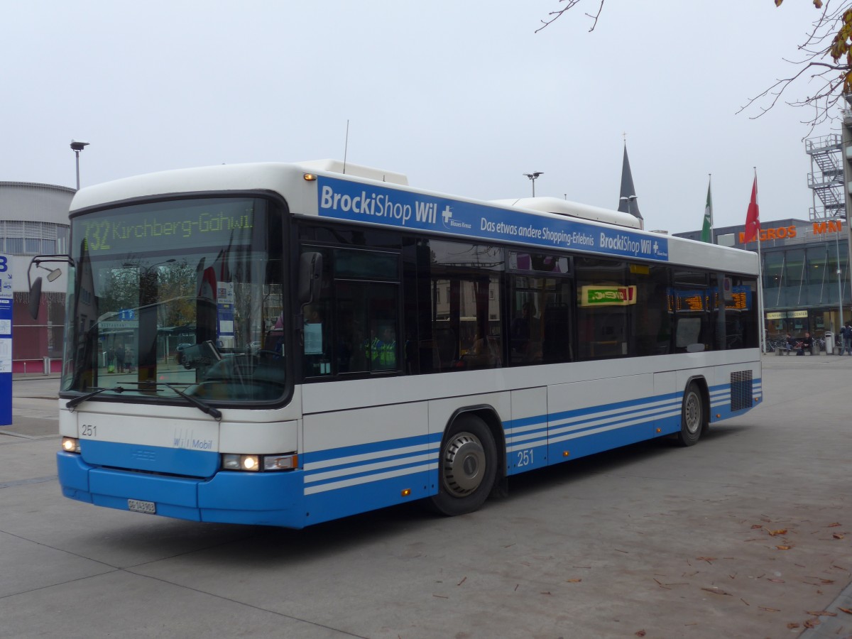 (157'523) - WilMobil, Wil - Nr. 251/SG 143'903 - Volvo/Hess (ex BOS Wil Nr. 22) am 26. November 2014 beim Bahnhof Wil