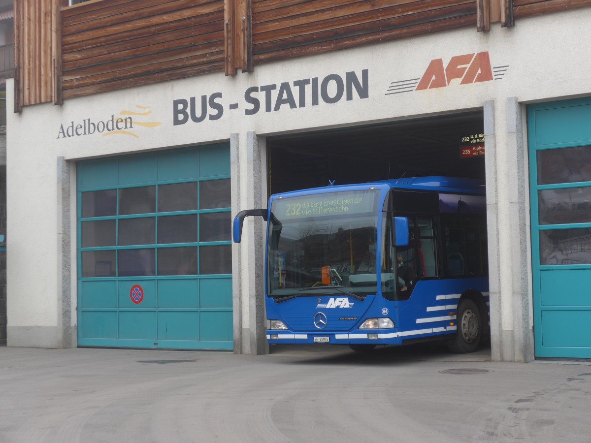 (157'687) - AFA Adelboden - Nr. 94/BE 26'974 - Mercedes am 7. Dezember 2014 im Autobahnhof Adelboden (Teilaufnahme)