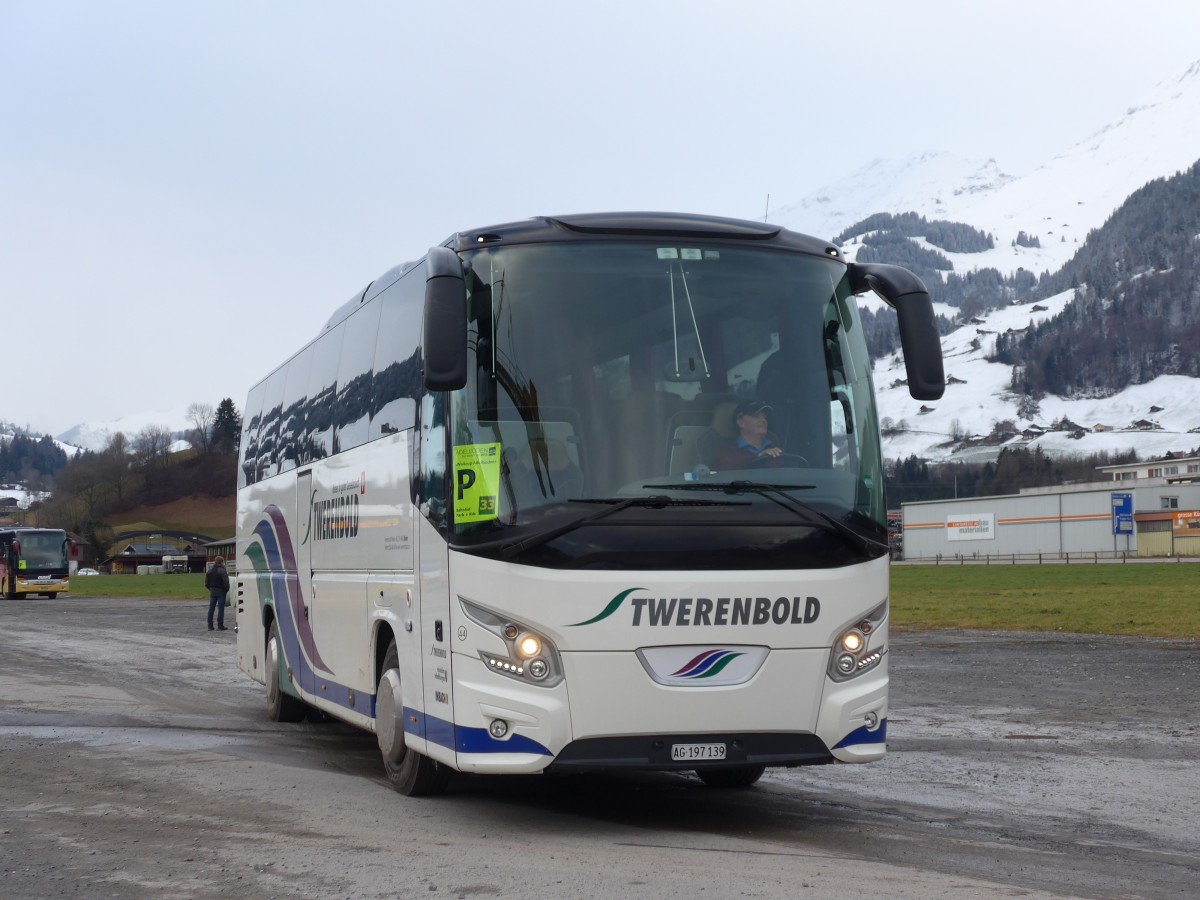 (158'374) - Twerenbold, Baden - Nr. 44/AG 197'139 - VDL am 11. Januar 2015 in Frutigen, Flugplatz