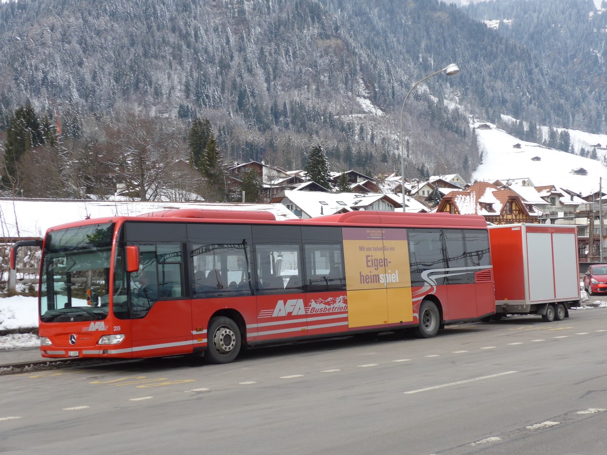 (158'494) - AFA Adelboden - Nr. 28/BE 43'089 - Mercedes am 24. Januar 2015 beim Bahnhof Frutigen