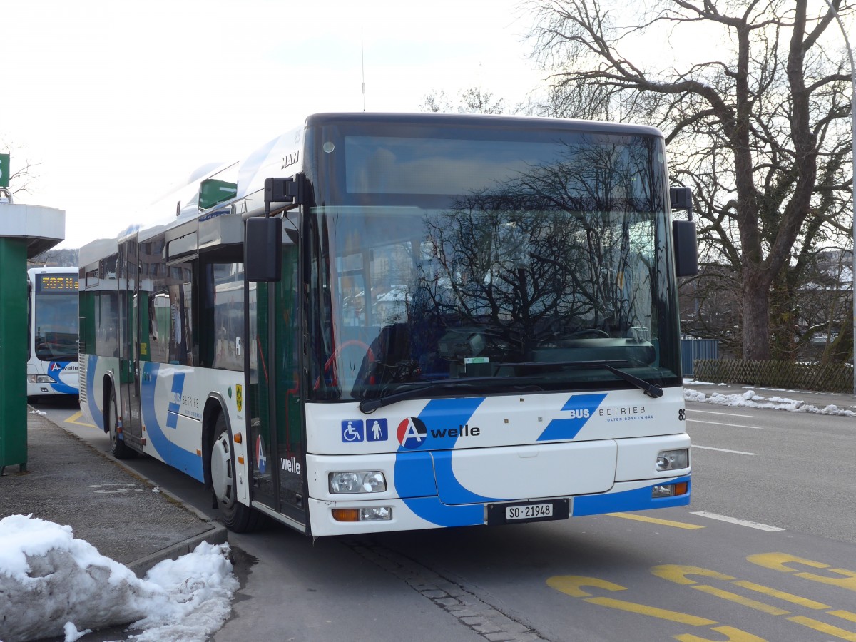 (158'619) - BOGG Wangen b.O. - Nr. 85/SO 21'948 - MAN am 4. Februar 2015 beim Bahnhof Olten