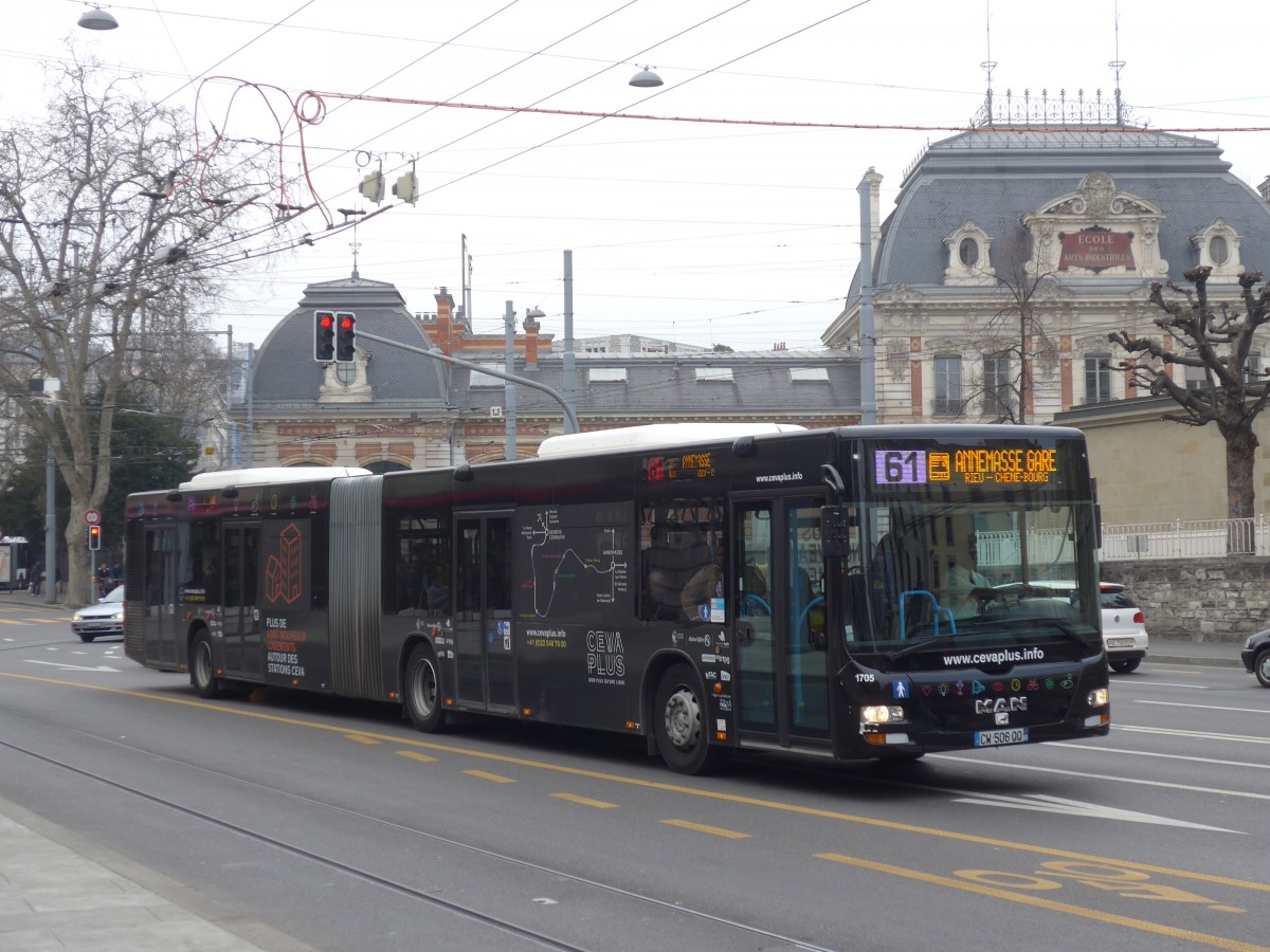 (159'165) - Aus Frankreich: TAC Annemasse - Nr. 1705/CW 506 QQ - MAN am 14. Mrz 2015 in Genve, Place des Vingt-Deux-Cantons