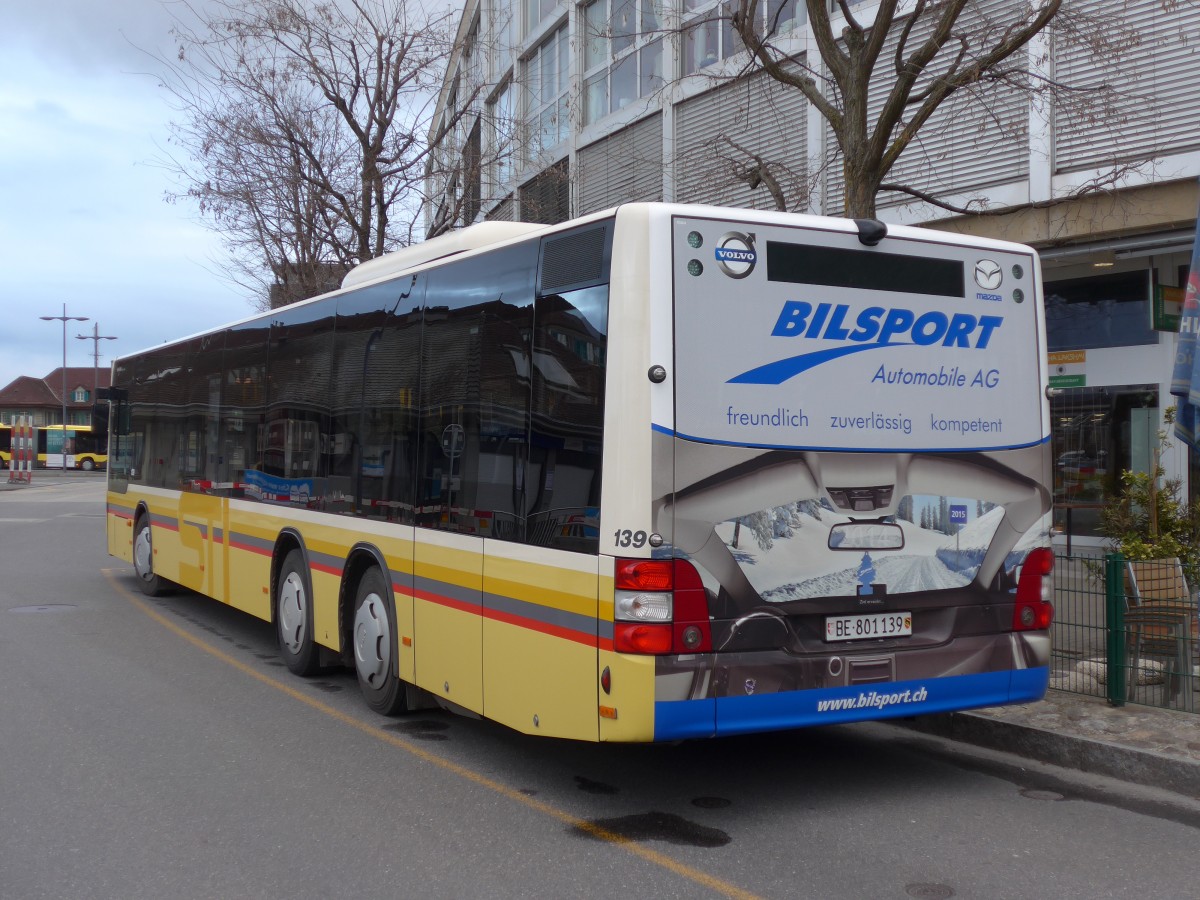 (159'543) - STI Thun - Nr. 139/BE 801'139 - MAN am 2. April 2015 bei der Schifflndte Thun