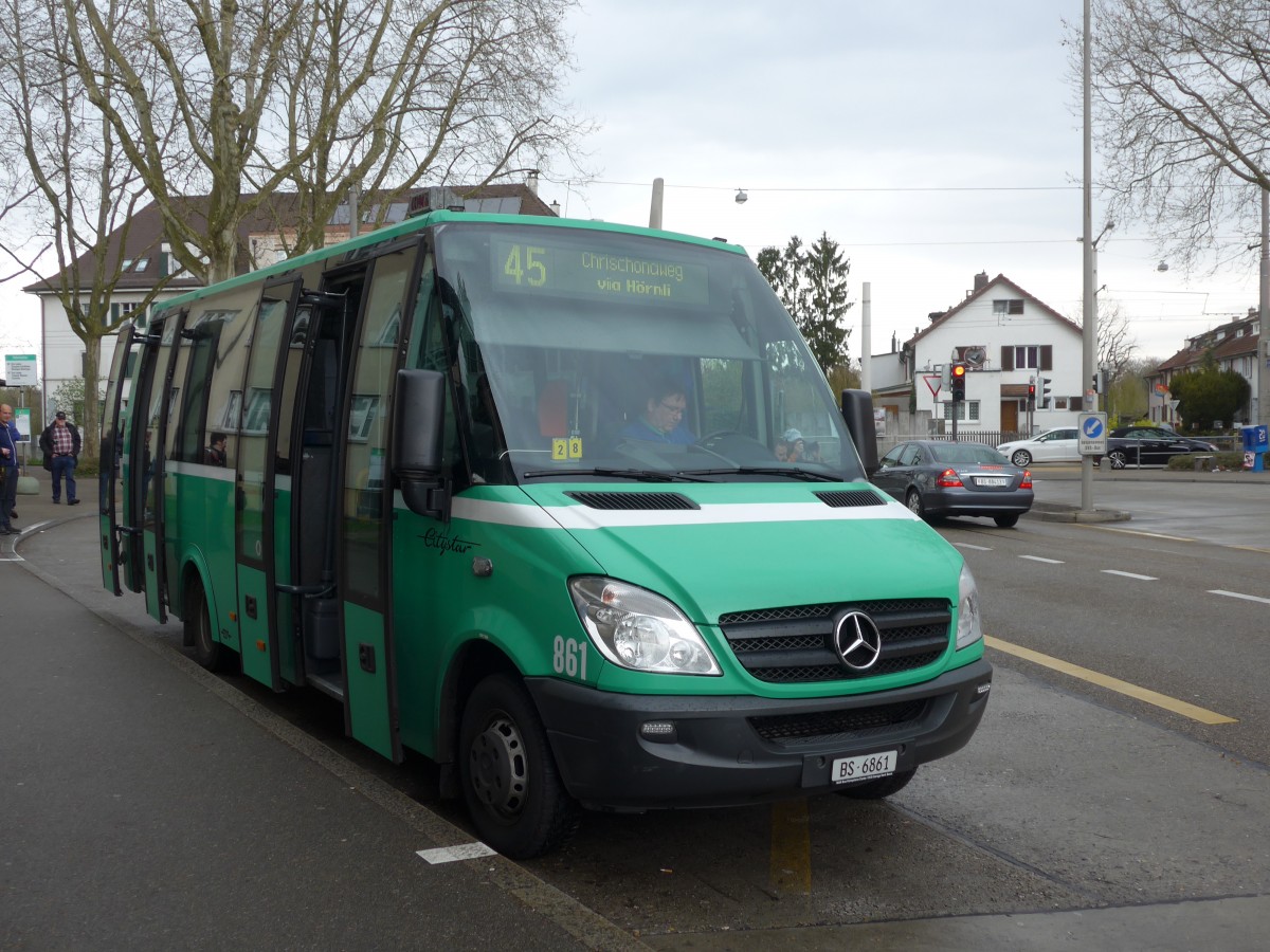 (159'777) - BVB Basel - Nr. 861/BS 6861 - Mercedes/Auwrter am 11. April 2015 in Riehen, Habermatten