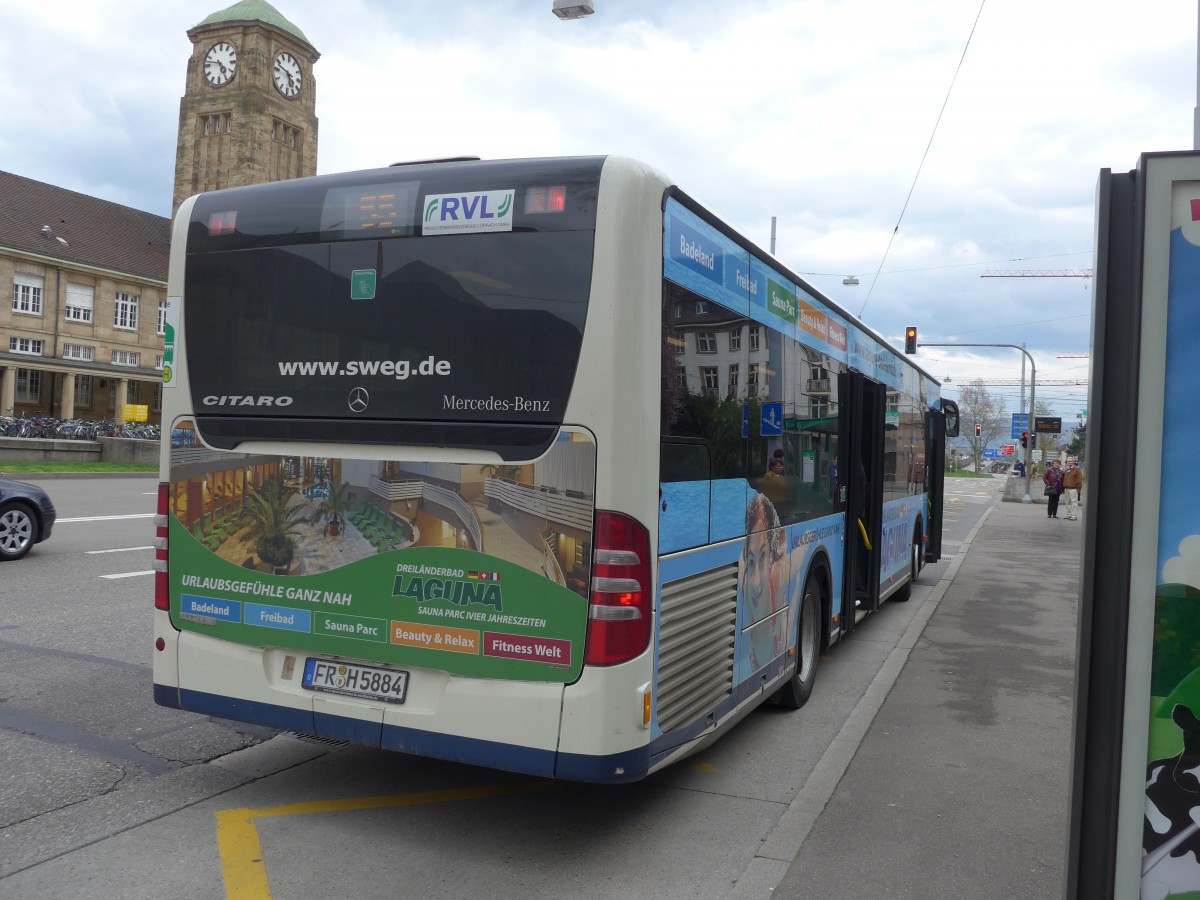 (159'862) - Aus Deutschland: SWEG Lahr - FR-H 5884 - Mercedes am 11. April 2015 in Basel, Badischer Bahnhof