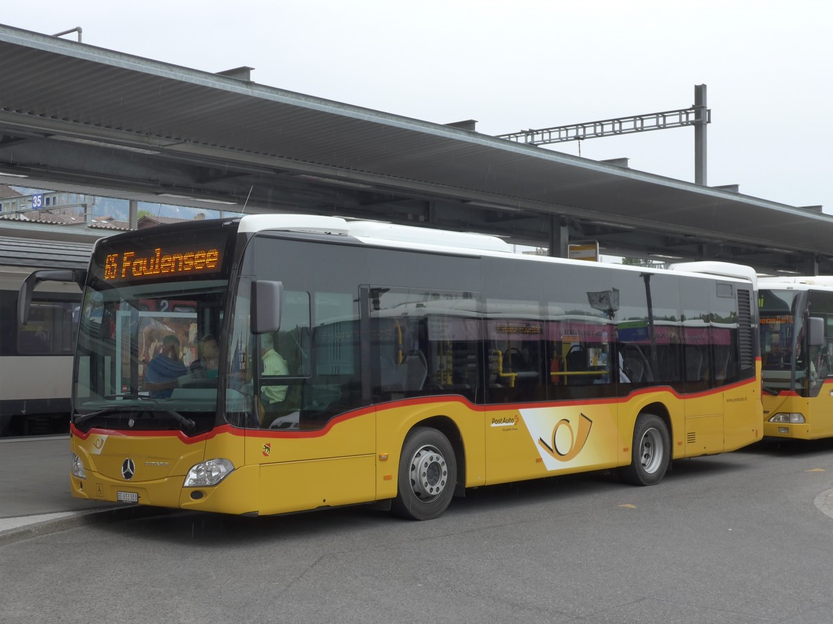 (160'022) - PostAuto Bern - BE 653'383 - Mercedes am 25. April 2015 beim Bahnhof Spiez