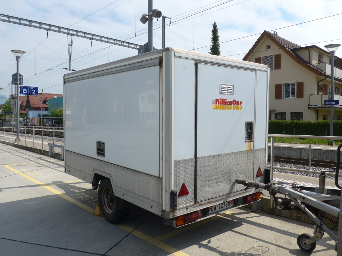 (160'917) - Dillier, Sarnen - Nr. 70/OW 12'728 - AW PTT Gepckanhnger (ex P 31'363) am 24. Mai 2015 beim Bahnhof Sarnen