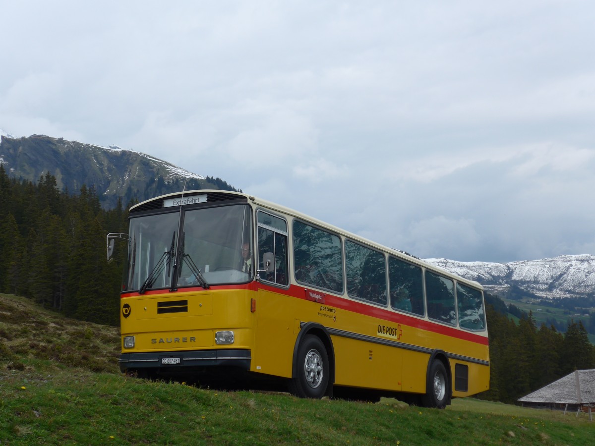 (161'030) - AVG Meiringen - Nr. 74/BE 607'481 - Saurer/R&J (ex PostAuto Berner Oberland; ex P 24'357) am 25. Mai 2015 in Grindelwald, Nodhalten