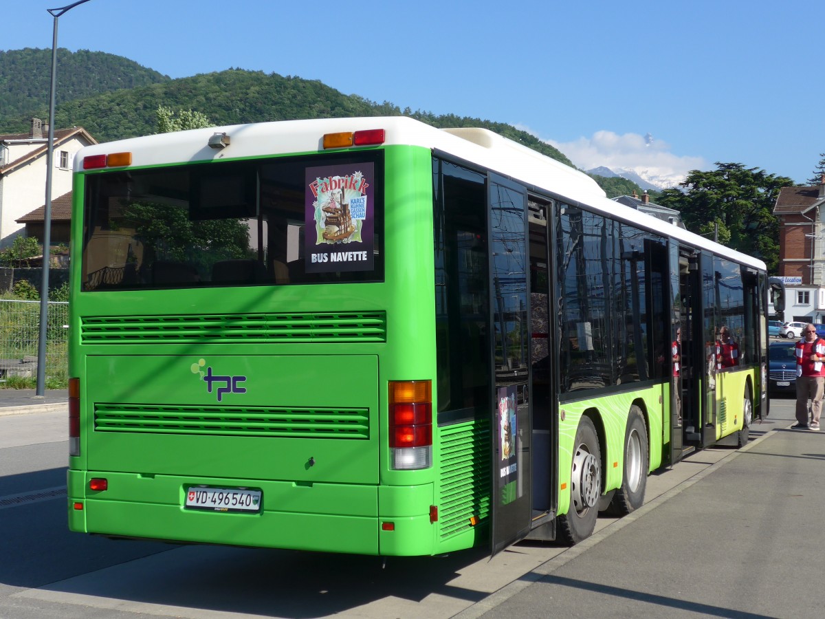 (161'230) - TPC Aigle - VD 496'540 - Setra (ex AVA Aarberg Nr. 11; ex AVA Aarberg Nr. 4) am 27. Mai 2015 beim Bahnhof Aigle