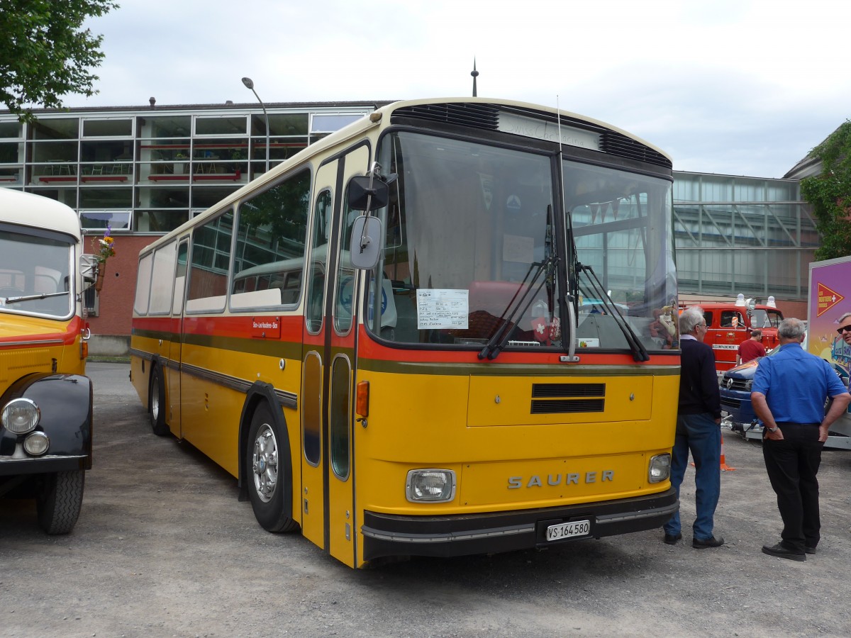 (162'213) - Maillard, Evolne - VS 164'580 - Saurer/Tscher (ex Segessenmann, Burgistein; ex P 24'229) am 20. Juni 2015 in Aigle, Saurertreffen