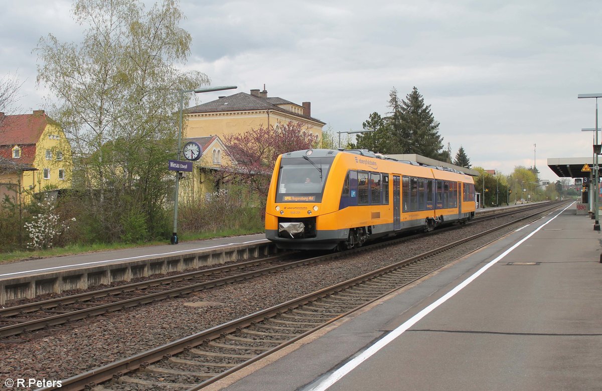 1648 201 verlässt Wiesau/Oberpfalz als OPB 79735 Marktredwitz - Regensburg. 19.04.20