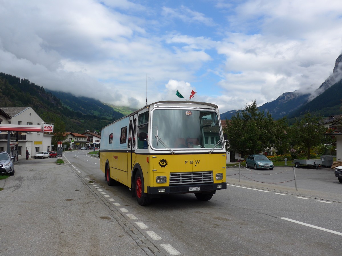 (165'370) - Wucher, Schnis - SG 377'677 - FBW/Hess (ex Schr, Ettenhausen; ex Fehlmann, Brittnau; ex Landolt, Langenthal; ex P 24'174) am 19. September 2015 in Andeer, Tgavugl