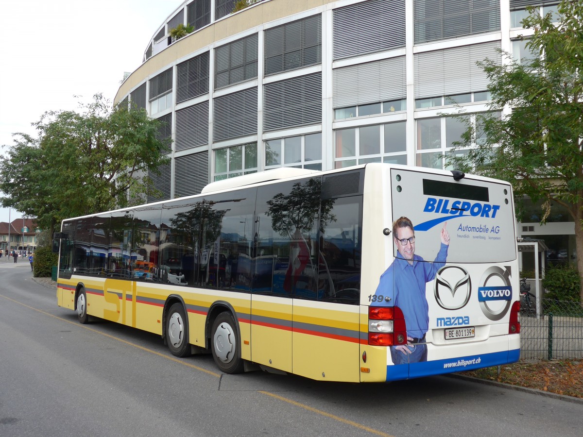 (165'498) - STI Thun - Nr. 139/BE 801'139 - MAN am 22. September 2015 bei der Schifflndte Thun