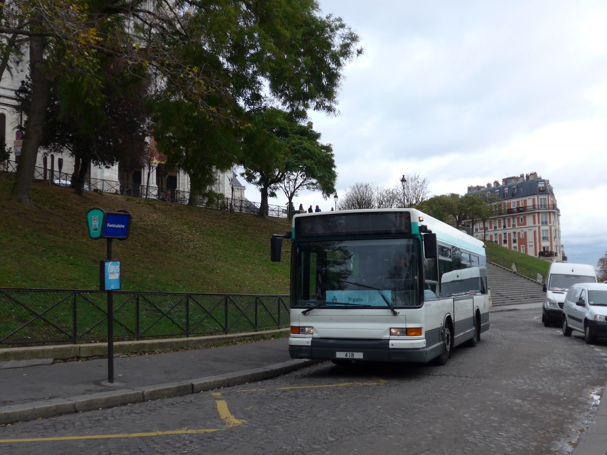 (167'104) - RATP Paris - Nr. 418/418 - Heuliez am 17. November 2015 in Paris, Funiculaire