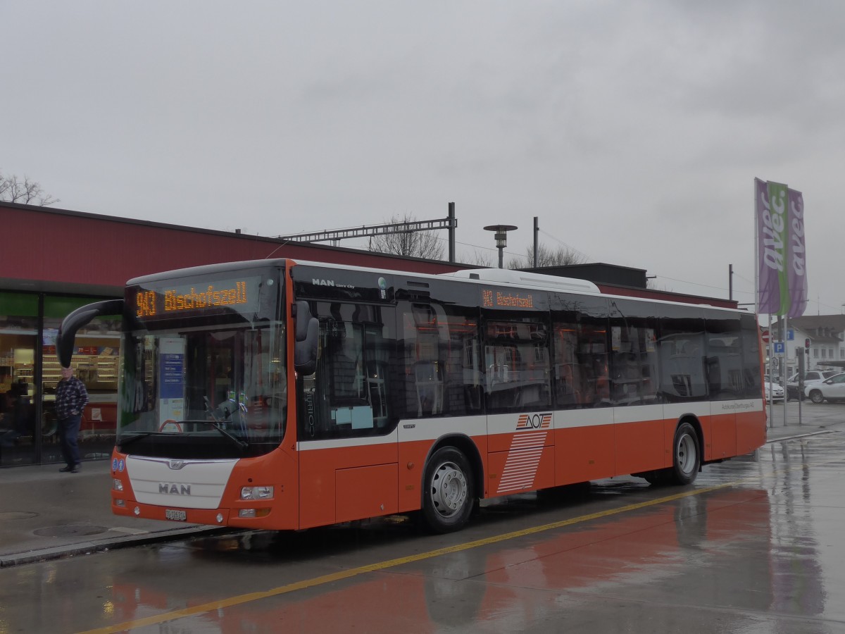 (167'540) - AOT Amriswil - Nr. 4/TG 126'214 - MAN am 25. November 2015 beim Bahnhof Amriswil