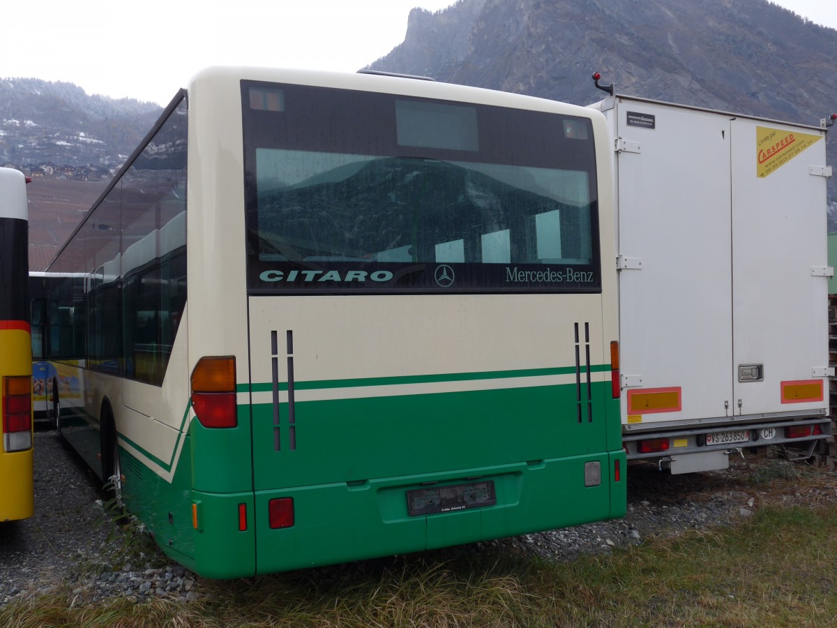 (167'563) - Buchard, Leytron - Mercedes (ex TPM Morges Nr. 60; ex TPL Lugano Nr. 3) am 29. November 2015 in Leytron, Garage