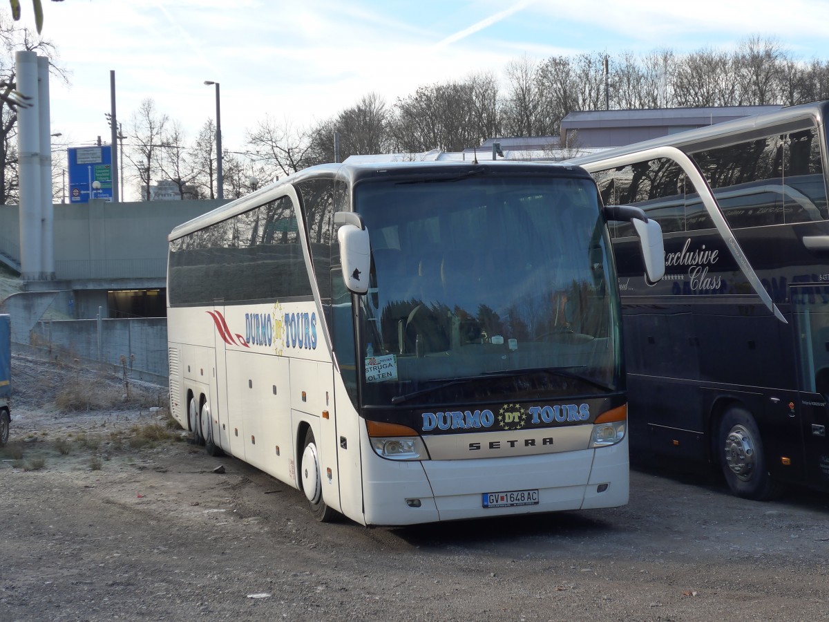 (167'760) - Aus Mazedonien: Durmo Tour, Gostivar - GV 1648-AC - Setra am 13. Dezember 2015 in Bern, CarTerminal P+R