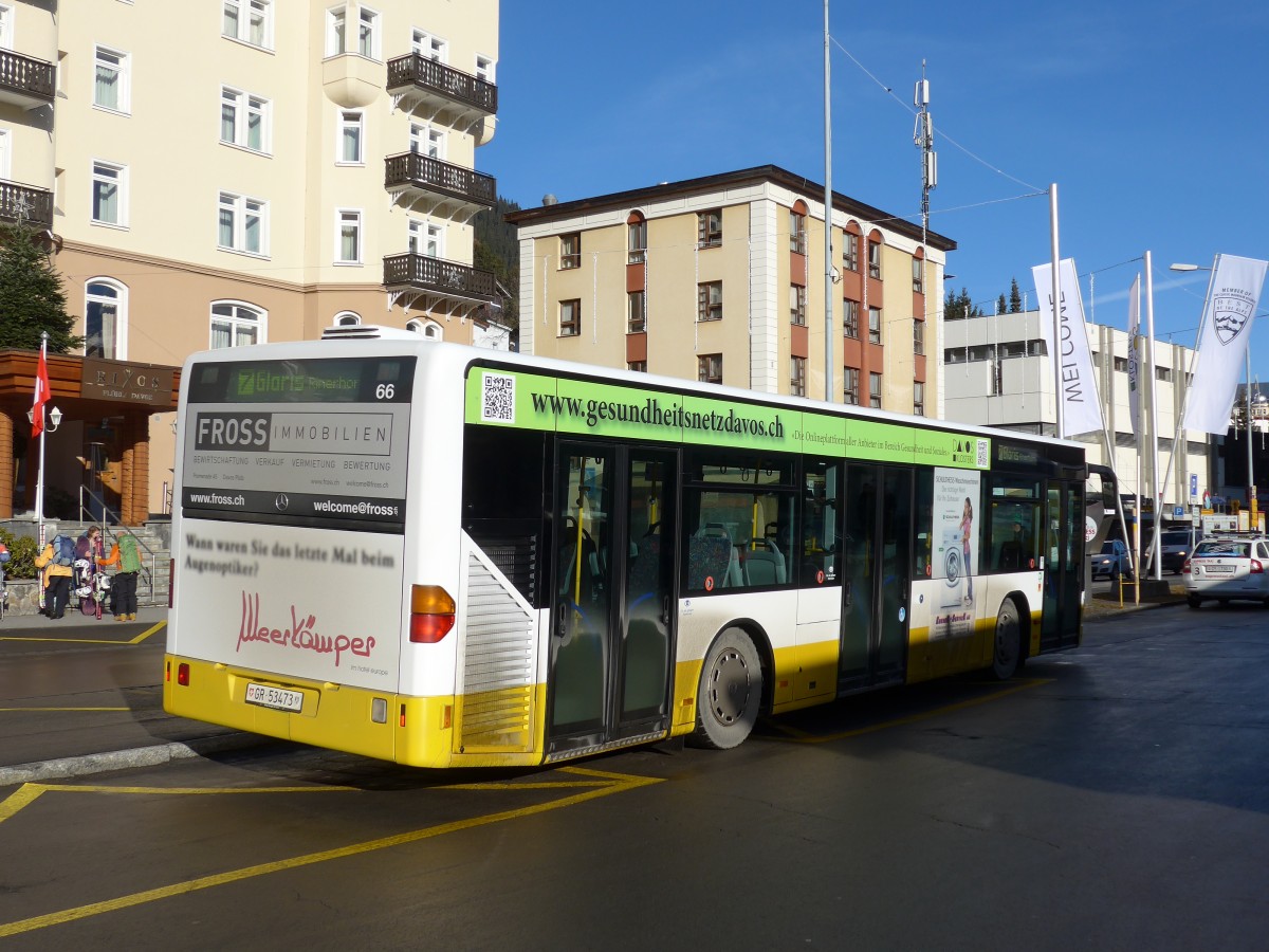 (167'797) - VBD Davos - Nr. 6/GR 53'473 - Mercedes am 19. Dezember 2015 beim Bahnhof Davos Dorf