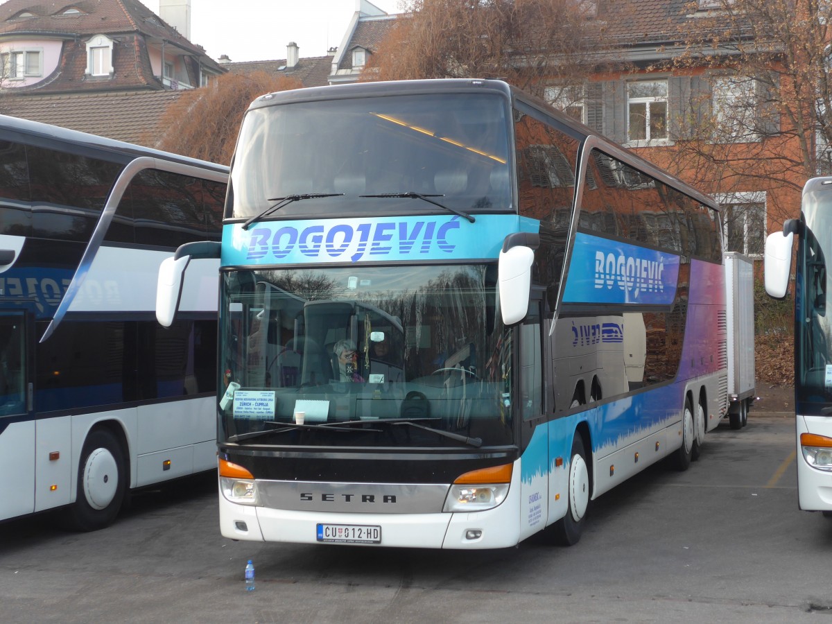 (168'122) - Aus Serbien: Bogojevic, Cuprija - CU 012-HD - Setra am 29. Dezember 2015 in Zrich, Sihlquai