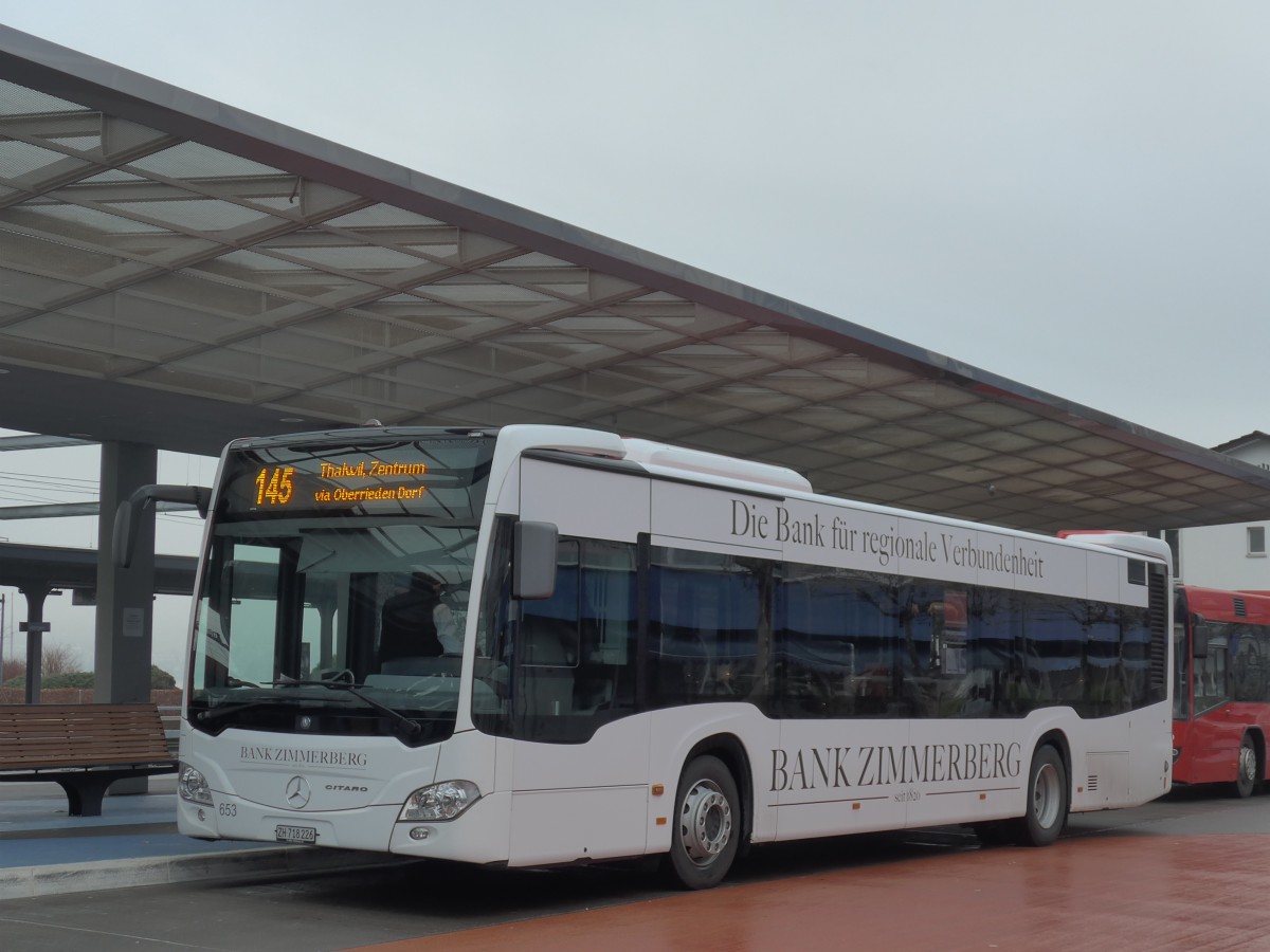 (168'194) - AHW Horgen - Nr. 653/ZH 718'226 - Mercedes am 1. Januar 2016 beim Bahnhof Horgen