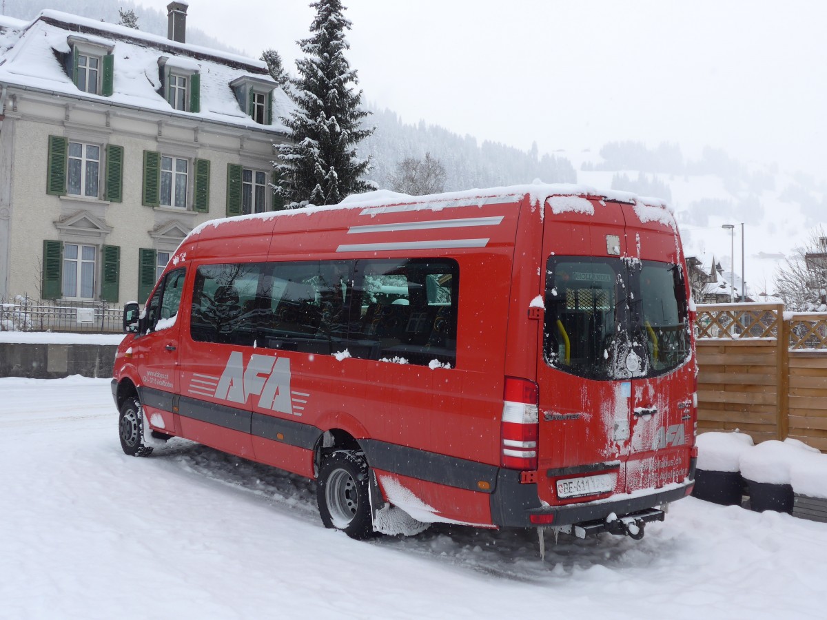 (168'472) - AFA Adelboden - Nr. 52/BE 611'129 - Mercedes am 17. Januar 2016 beim Bahnhof Zweisimmen