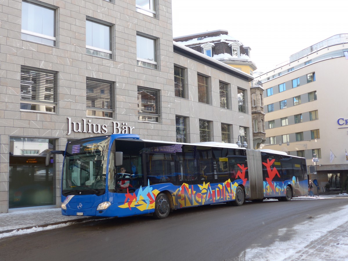 (168'514) - SBC Chur - Nr. 92/GR 156'992 - Mercedes (ex VZO Grningen Nr. 151; ex Vorfhrfahrzeug) am 23. Januar 2016 in St. Moritz, Schulhausplatz