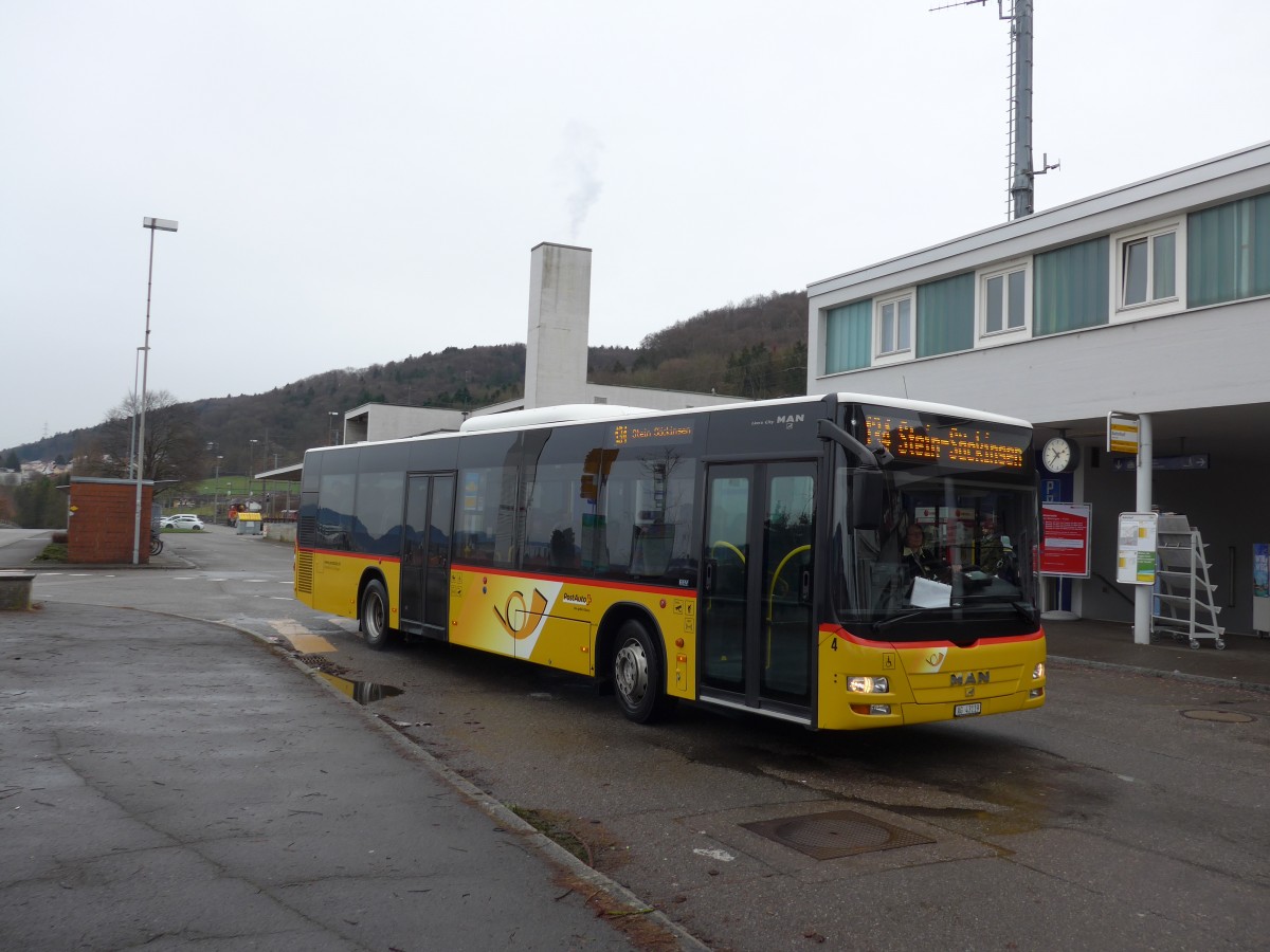 (168'756) - Brndli, Elfingen - Nr. 4/AG 43'119 - MAN am 20. Februar 2016 beim Bahnhof Stein-Sckingen