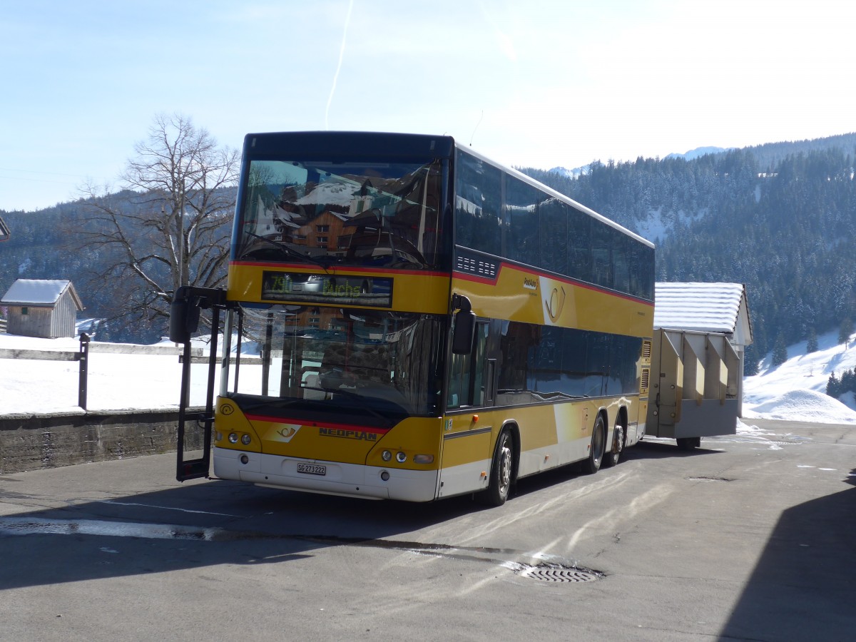 (168'972) - PostAuto Ostschweiz - SG 273'222 - Neoplan (ex P 27'021) am 27. Februar 2016 in Wildhaus, Dorf