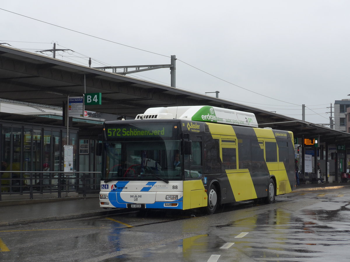 (169'500) - BOGG Wangen b.O. - Nr. 88/SO 68'118 - MAN am 25. Mrz 2016 beim Bahnhof Olten