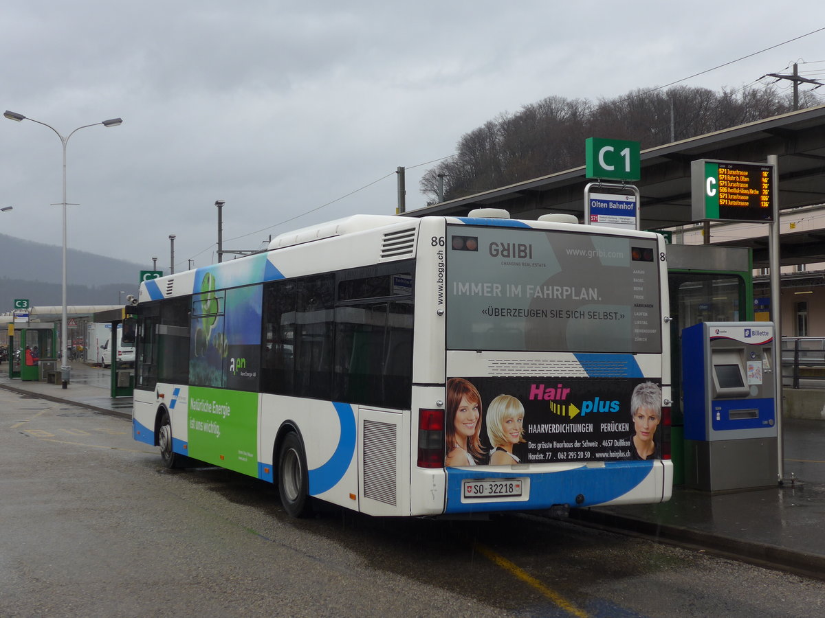 (169'502) - BOGG Wangen b.O. - Nr. 86/SO 32'218 - MAN/Gppel am 25. Mrz 2016 beim Bahnhof Olten