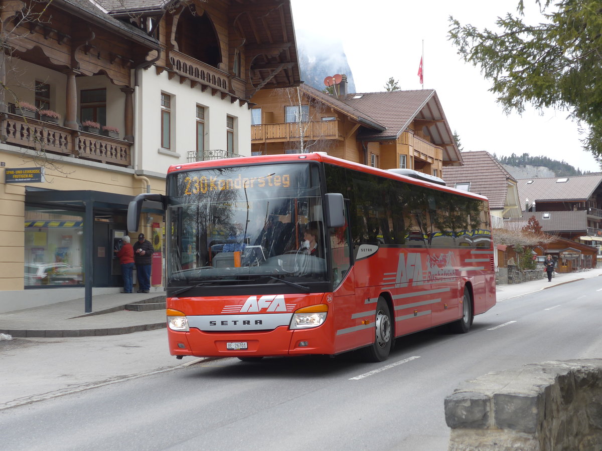 (169'515) - AFA Adelboden - Nr. 24/BE 26'701 - Setra am 27. Mrz 2016 in Kandersteg, Victoria