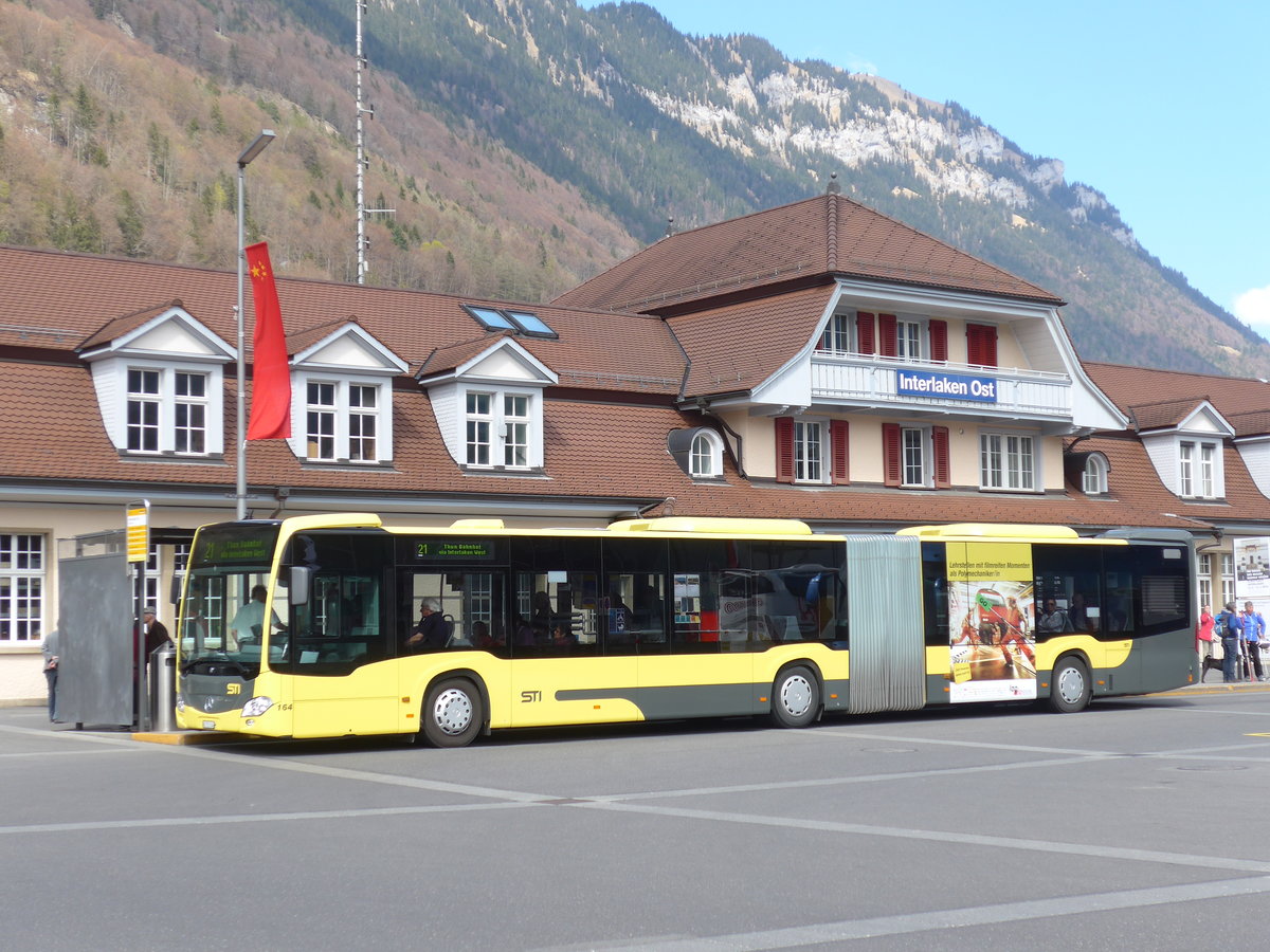 (169'859) - STI Thun - Nr. 164/BE 752'164 - Mercedes am 11. April 2016 beim Bahnhof Interlaken Ost