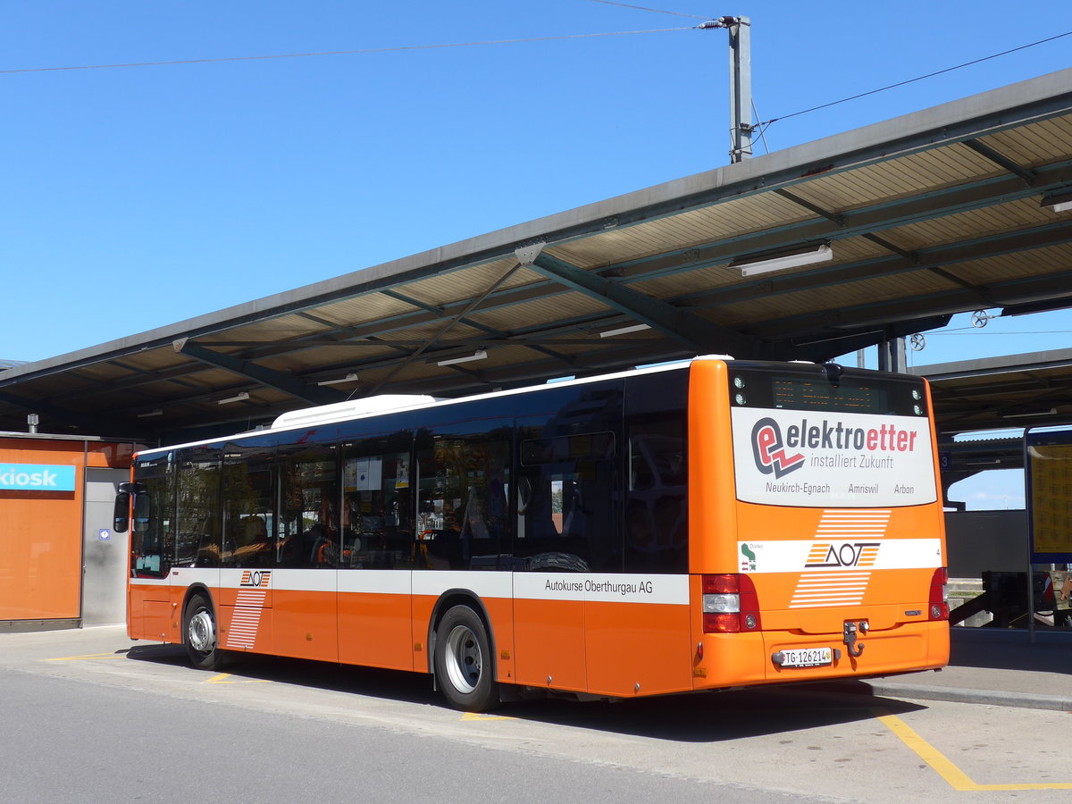 (169'955) - AOT Amriswil - Nr. 4/TG 126'214 - MAN am 12. April 2016 beim Bahnhof Romanshorn