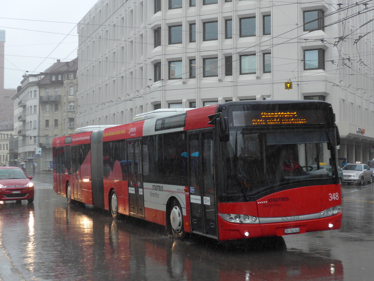 (170'495) - SW Winterthur - Nr. 348/ZH 766'348 - Solaris am 13. Mai 2016 beim Hauptbahnhof Winterthur